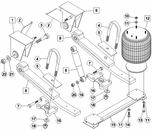 Conjunto Suspensão Pneumática